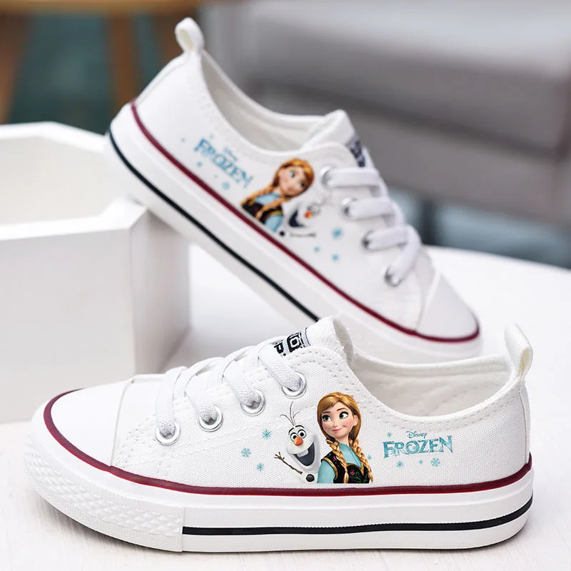 

Disney Cartoon kids Mickey frozen canvas shoes girls boys Minnie shoelace soft casual shoes Europe size 24-37