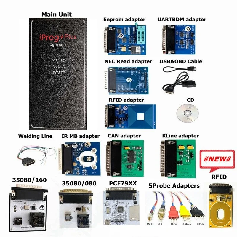 

Iprog+ Plus Pro Programmer Support IMMO with 12 Adapter