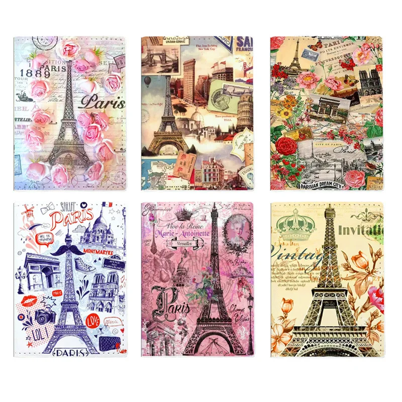 Fashion French Eiffel Tower Design Passport Cover for Passport Case Women Men PU Leather Travel Ticket Wallet Credit Card Holder images - 6