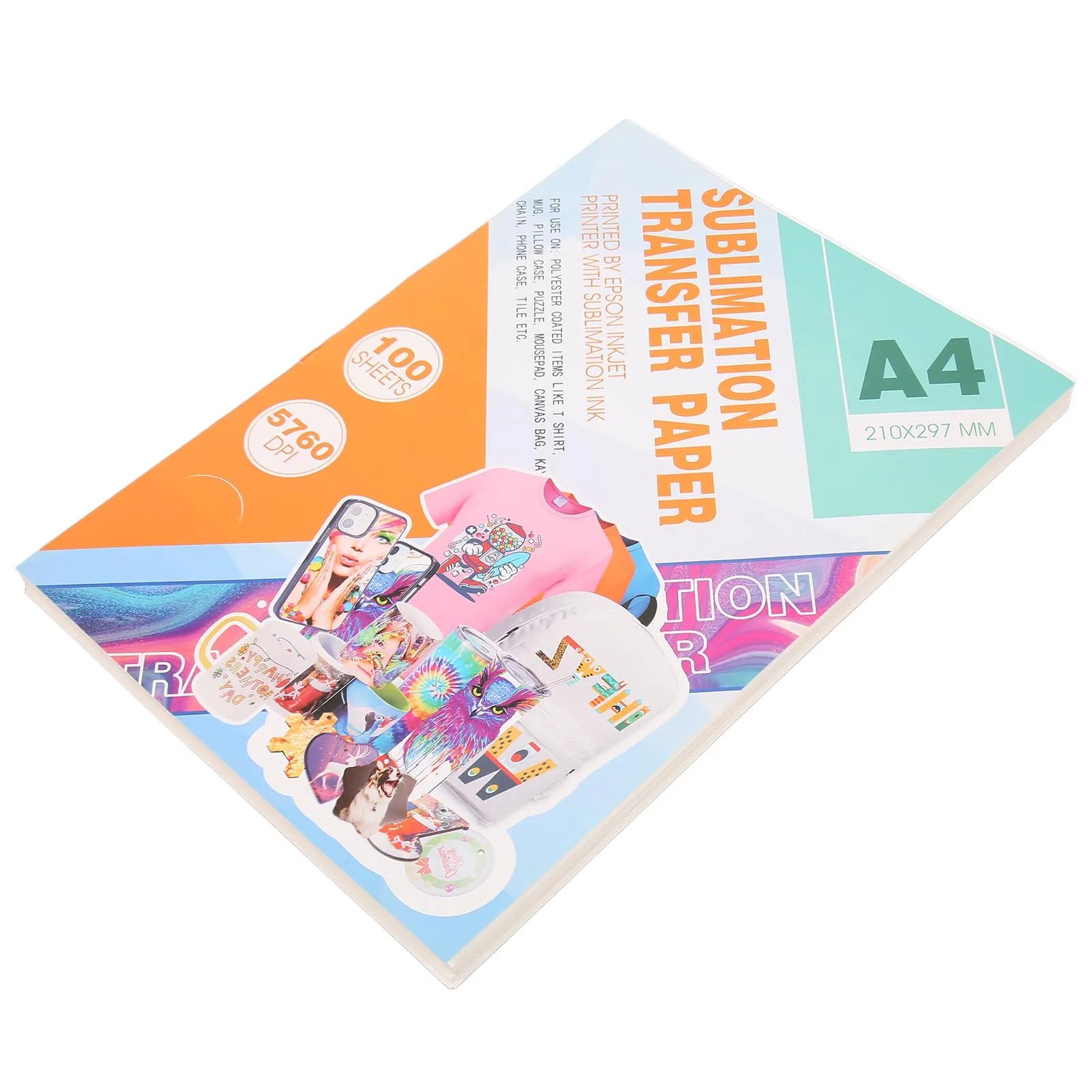 

Heat Transfer Paper Dye Sublimation Paper Durable Waterproof Multi Purpose User Friendly 100 Sheets Smoothing Feeding for DIY