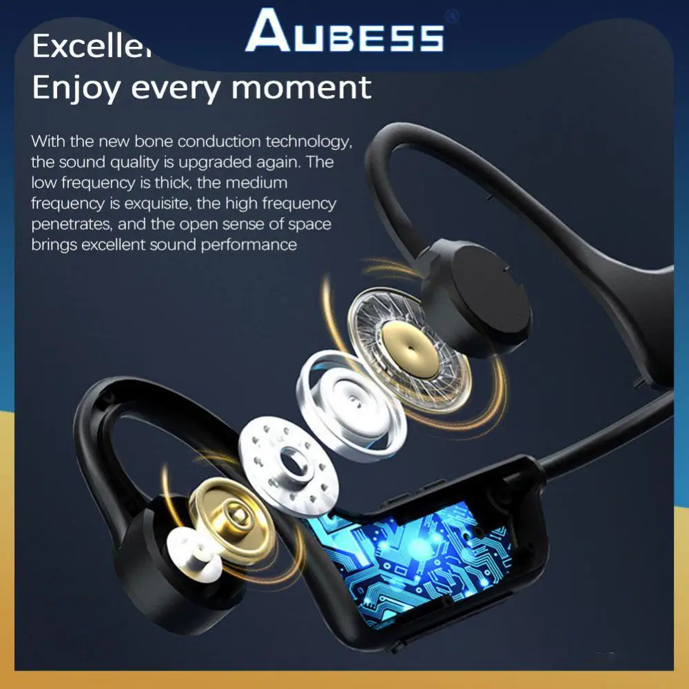 

Bone Conduction Waterproof Sport Headphone With Mic Outdoor Sport Earbuds Long Standby Bone Conduction Earphones Tws Headset