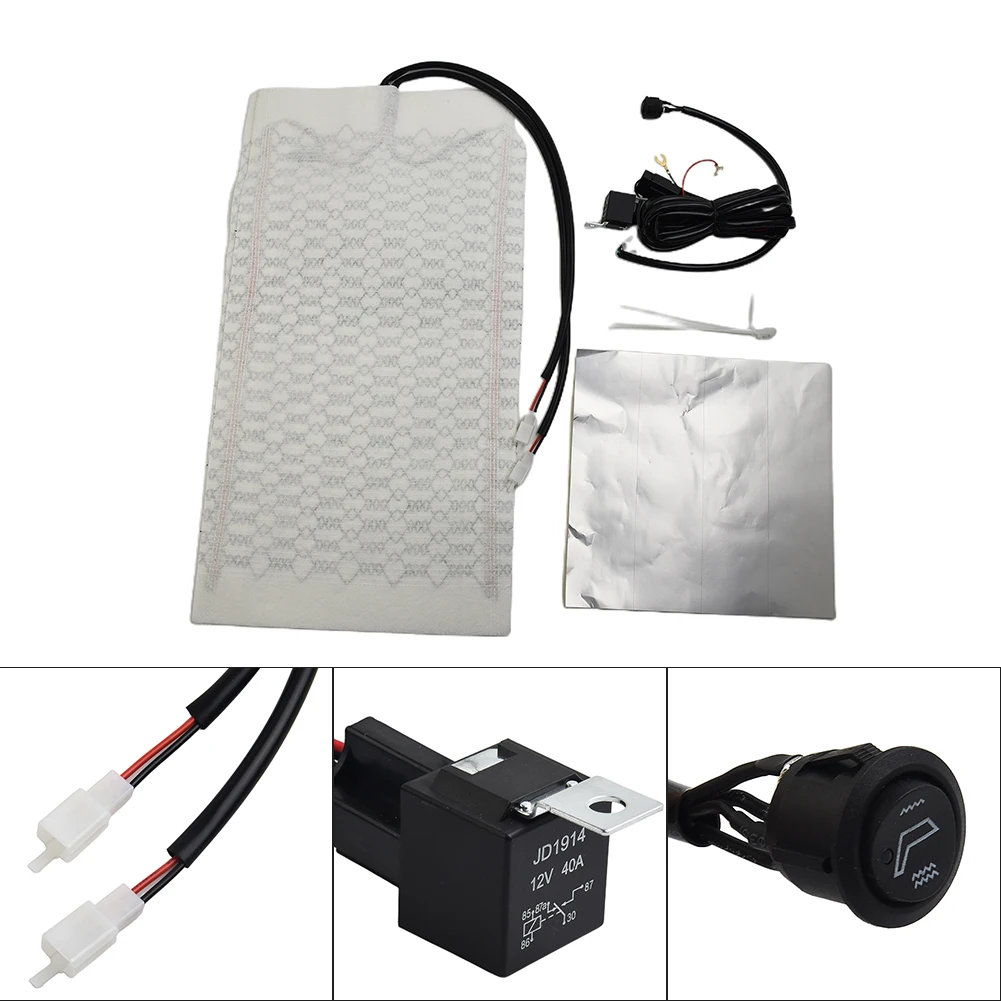 

Car Seat Heater Universal 12V Carbon Fiber Car Seat Heat Pads Kit Round Switch Cushion Set Winter Warmer Seat Covers Set