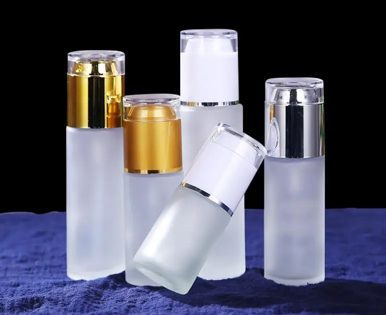 

30ml 40ml 50ml 60ml 80ml 100ml Frosted Glass Bottle Empty Cosmetic Container Lotion Spray Pump Bottles Cosmetics SN866