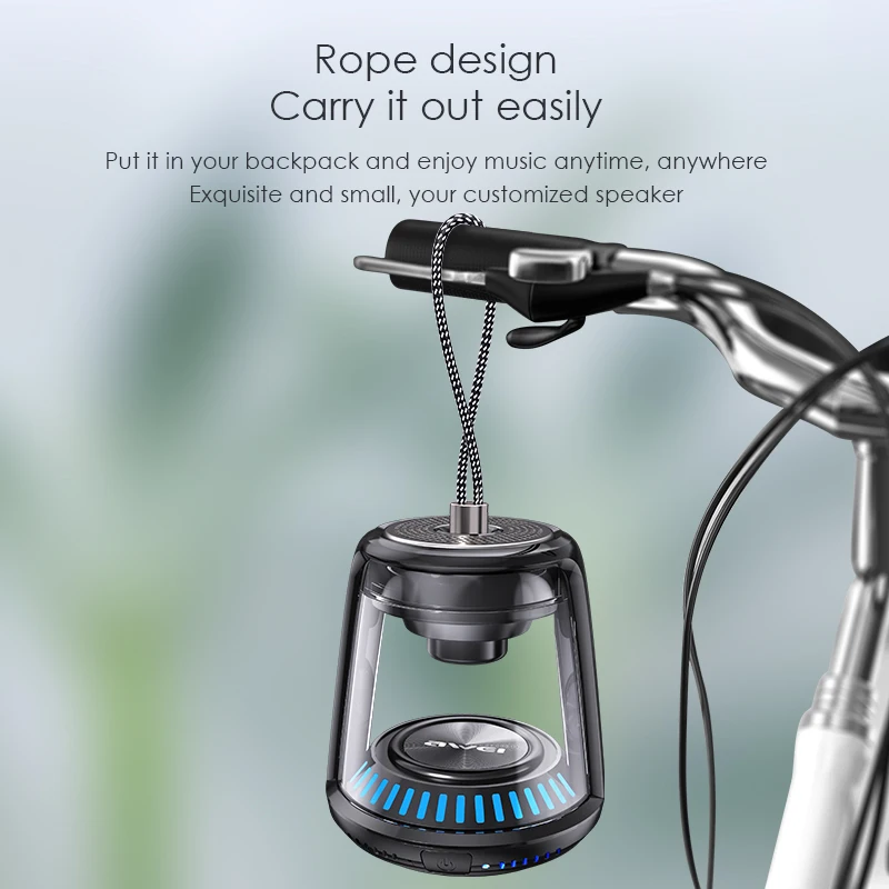 AWEI Y666 Водонепроницаемая портативная прозрачная стерео-колонка с чистым звуком на Bluetooth.