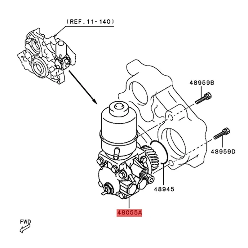 Автомобильный масляный насос MR491774 в сборе Гидроусилитель рулевого управления P/S