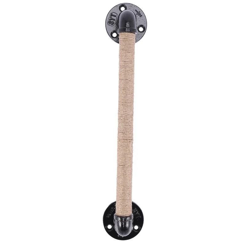 

Industrial Style Pipe Furniture Handle Barn Sliding Wooden Door Handles Black Antique Vintage European Wrought Iron Rope Handle