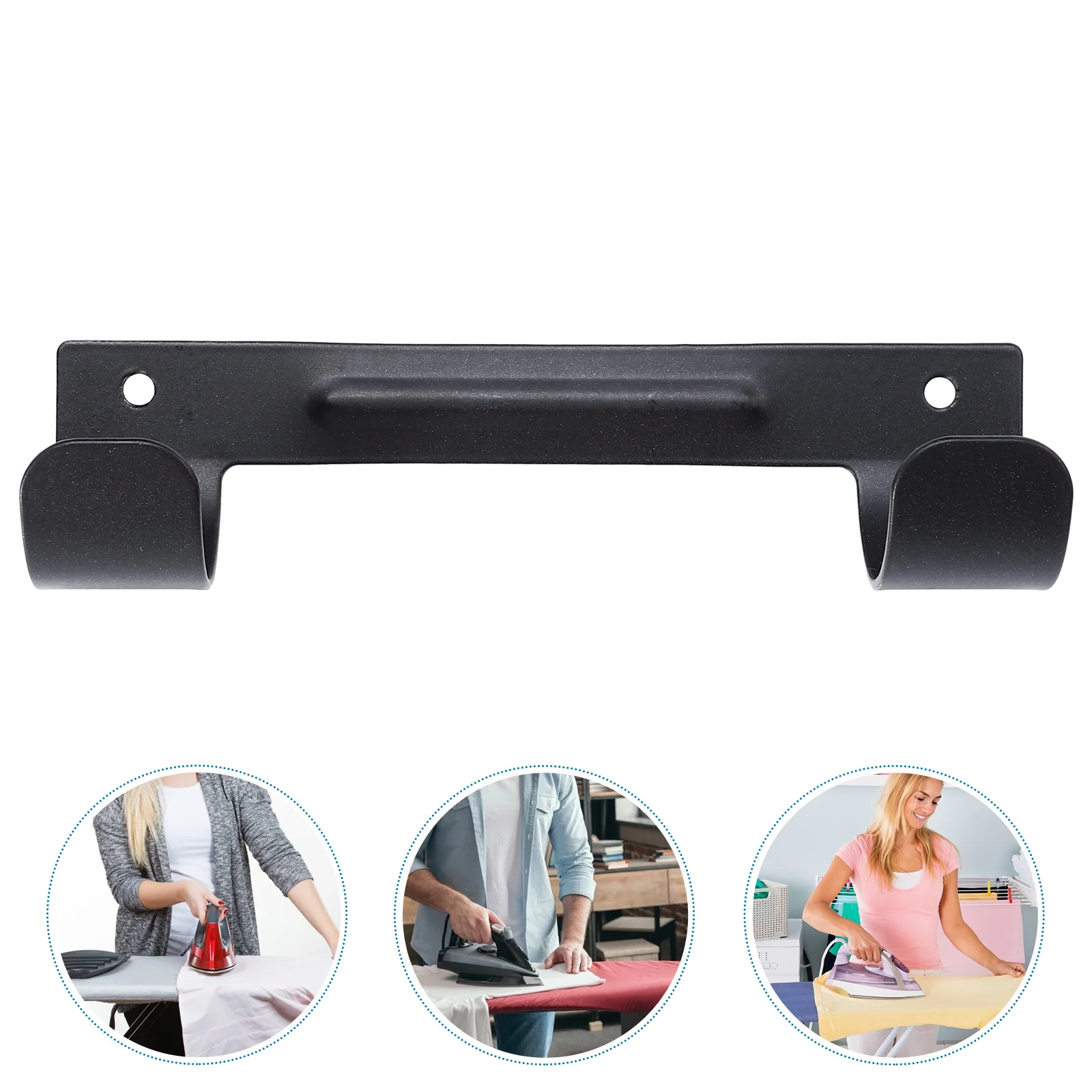 

Ironing Board Wall Hanger Holder Mount Hook Laundry Room Iron Organizer Metal Mounted Hangers Rack Racks Shelf Black Household