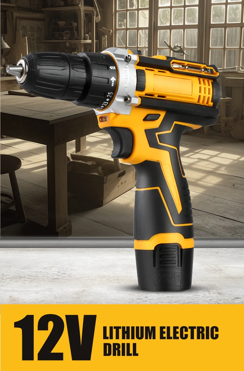 Беспроводная электрическая дрель LYUWO12V Перезаряжаемый миниатюрный беспроводной