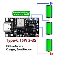 Тип-C USB 2-3S BMS 15 Вт 8,4 в 12,6 в а литиевый аккумулятор зарядный модуль с повышением с сбалансированной поддержкой быстрой зарядки с индикатором