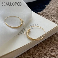 scalloped fashion simple temperament golden earrings personality design four seasons exquisite ladies birthday party jewelry