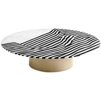 coffee table nordic modern natural marble zebra pattern tea table home living room black and white round tea table