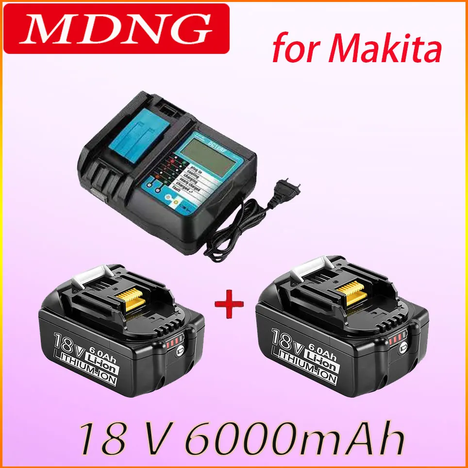 

Original BL1860 Rechargeable Battery 18 V 6000mAh Lithium ion for Makita 18v Battery BL1840 BL1850 BL1830 BL1860B+ 4A Charger