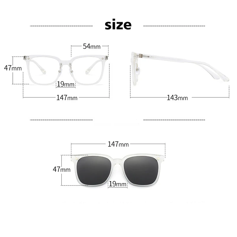 VCKA магнитный зажим 6 в 1 мужские и женские солнцезащитные очки для близорукости