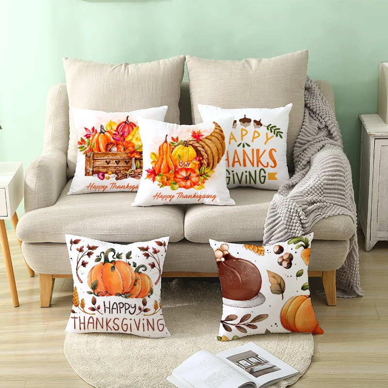 

Autumn Harvest Pumpkin Pillowcase Homeware Nordic Peach Skin Pillowcase Sofa Cushion