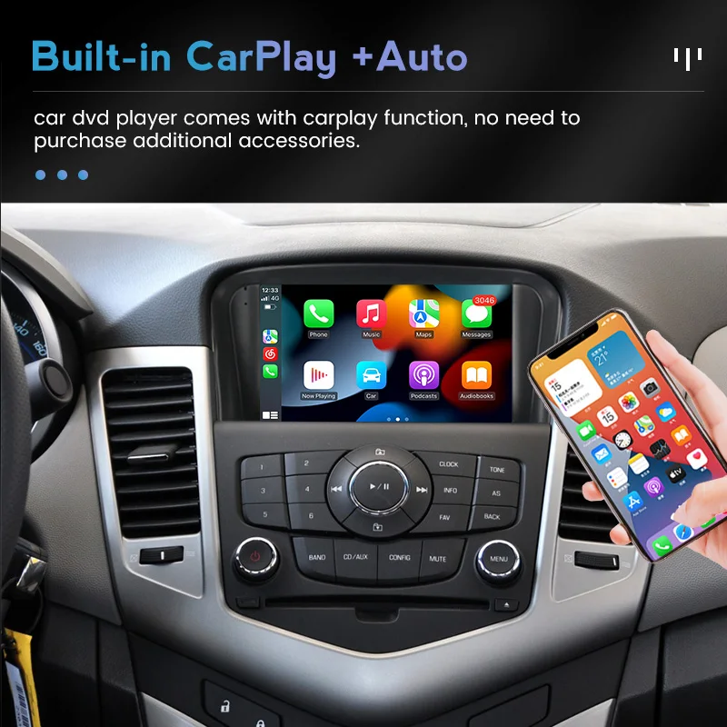 Головное устройство Автомобильное на Android 11 для Chevrolet Cruze 2008-2014 радио стерео