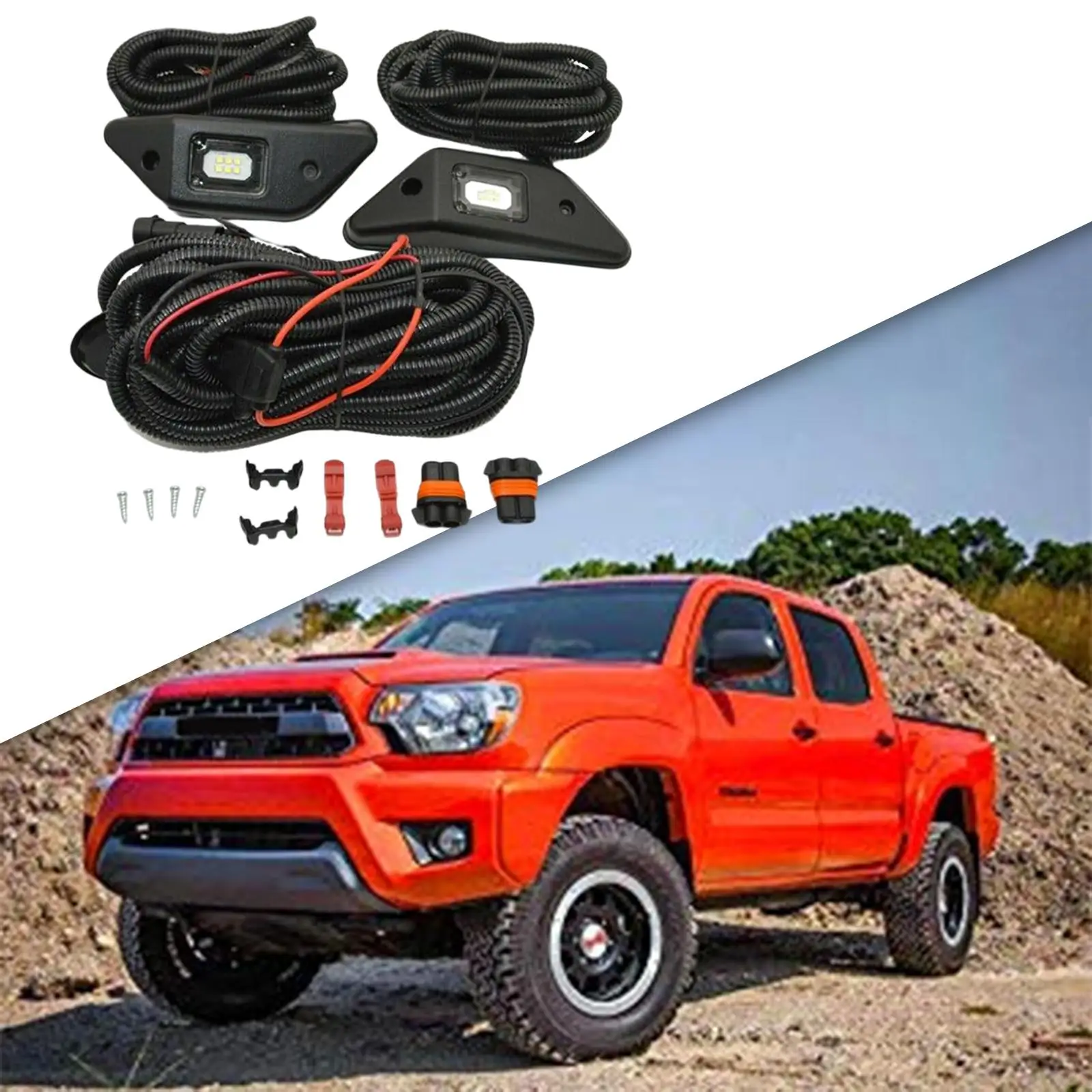 

Vehicle LED Cargo Bed Lighting Kit, Repair Part 00016-34187 0001634187 Wiring Harness Kit for Toyota for Tacoma for Tundra