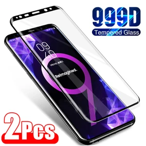 Стекло с полным покрытием для Samsung S9 S8 Plus S10 S20 Plus, пленка для экрана Samsung S21 S22 Ultra Note 20 Ultra 10 9 8, стекло, 2 шт.