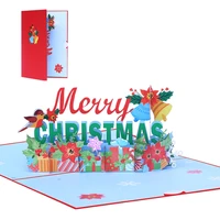 3d pop up christmas card bell bird flower surprise cards for children kids girls boys birthday holiday present