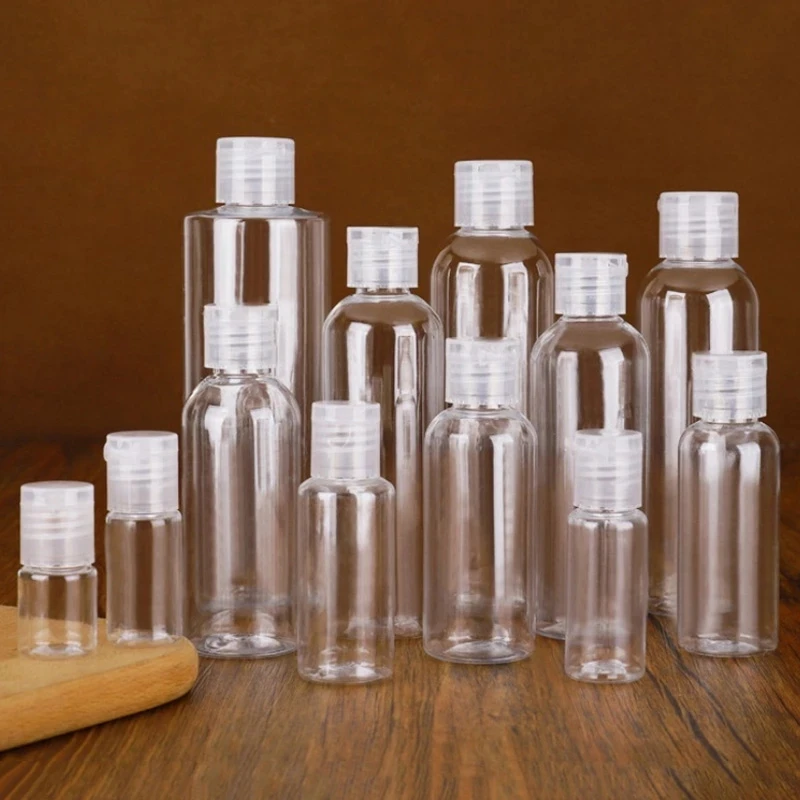 

Plastic Sample Bottle Lotion Tube Flip Lid Bottle Travel Clear Empty Bottle Refillable Squeeze Jar Shampoo Shower Gel Bottle