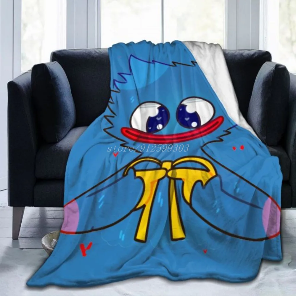 

Poppy Playtime Huggy Wuggy Fleece Blanket Ultra Soft Flannel Blanket Digital Printed All Season Premium Fluffy Microfiber Fleece