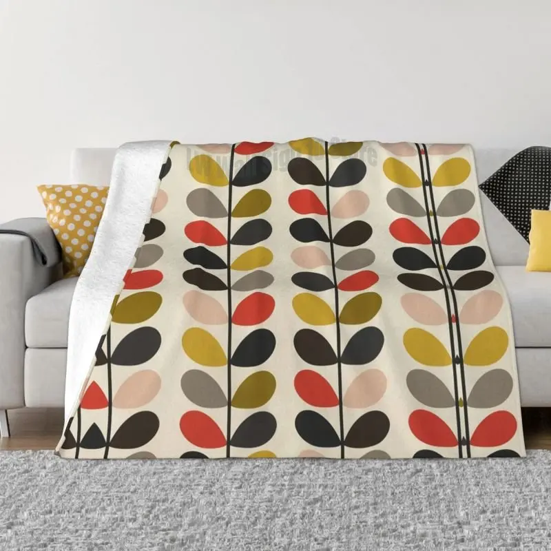 

Одеяло Orla Kiely с несколькими стеблями, теплый фланелевый плед с цветочным и абстрактным рисунком для дома, спальни, дивана