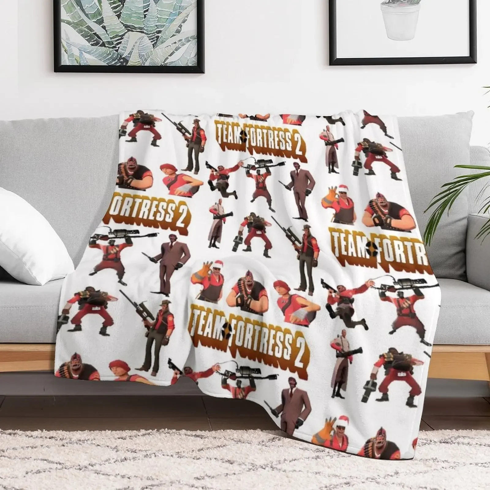 Team Fortress 2: Все персонажи / Класс с логотипом TF2. Одеяло. Одиночное роскошное одеяло.