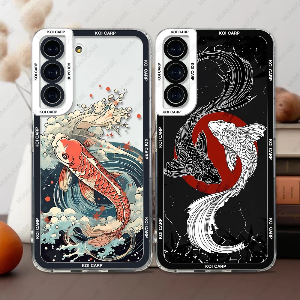 Фото Чехол для Samsung Galaxy S24 S20 S21 FE S22 S23 Ultra A32 A33 A50 A52 A53 A73 A54 A14, мягкий чехол для карпа Koi №1
