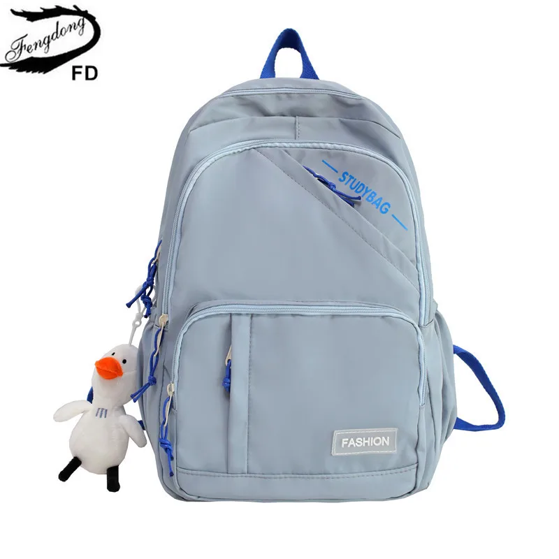 

Fengdong school bags for women waterproof bookbag high school backpack college student laptop backpack female travel backpack