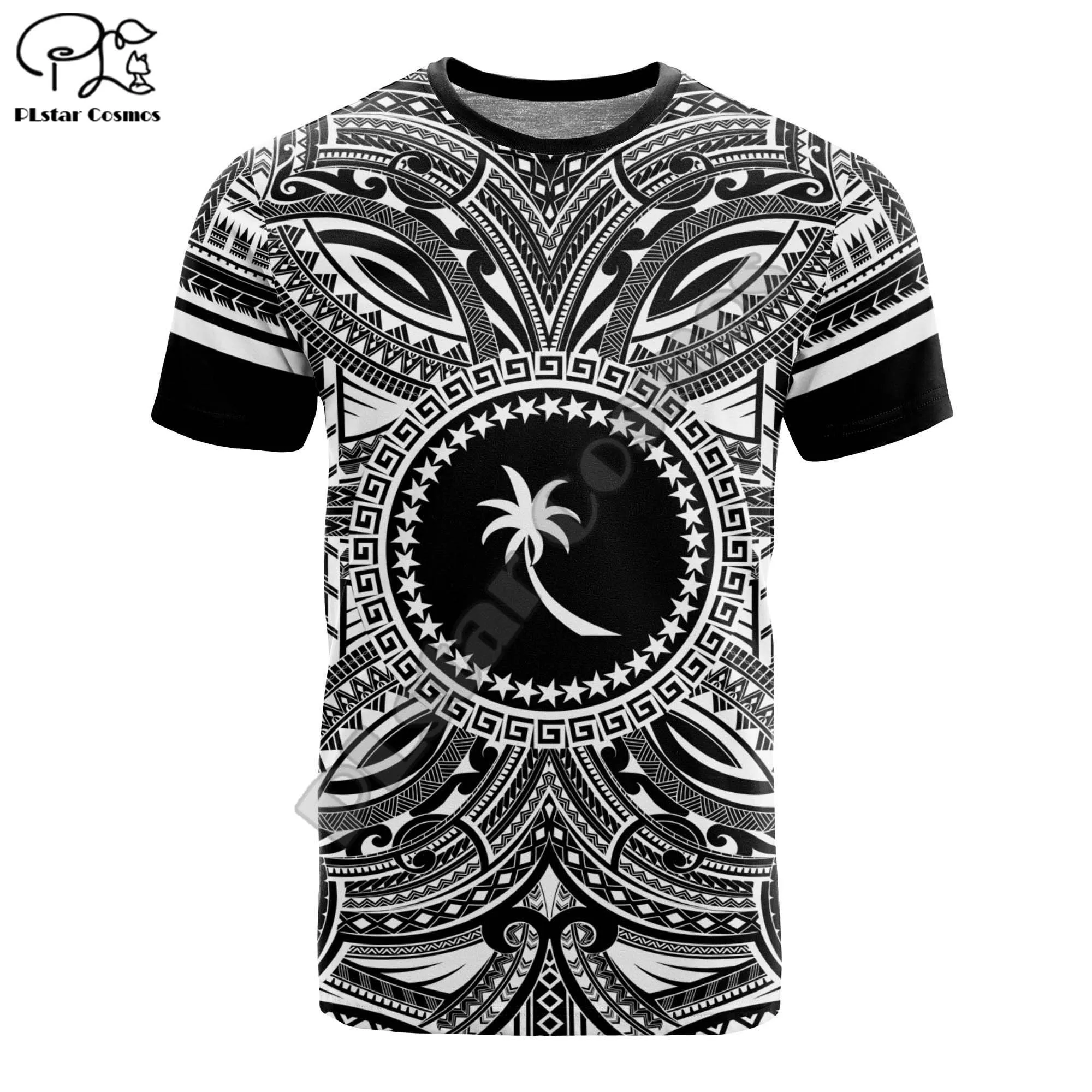 

PLstar PLstar Cosmos Chuuk Kosrae Polynesian Fashion Trend Tribal Culture Retro 3D Printed Streetwear Short Sleeve T Shirt A-3