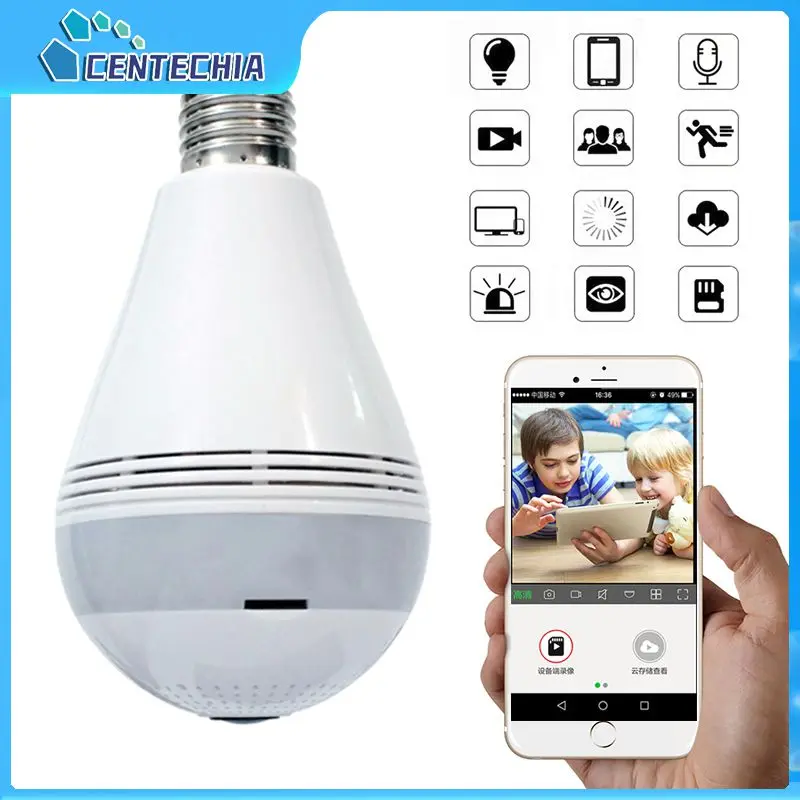 

360 Degree LED Light 1080P/960P Wireless Panoramic Home Security Security WiFi CCTV Fisheye Bulb Lamp IP Camera Two Ways Audio