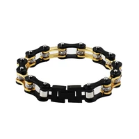 punk mens bicycle bracelet 316l stainless steel gold black motorcycle bike chain bangle fashion jewelry accessories gifts