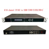 816 channel ipasi to isdb t modulator multicast rtpudp to 16 frequency rf output cable tv front end equipment