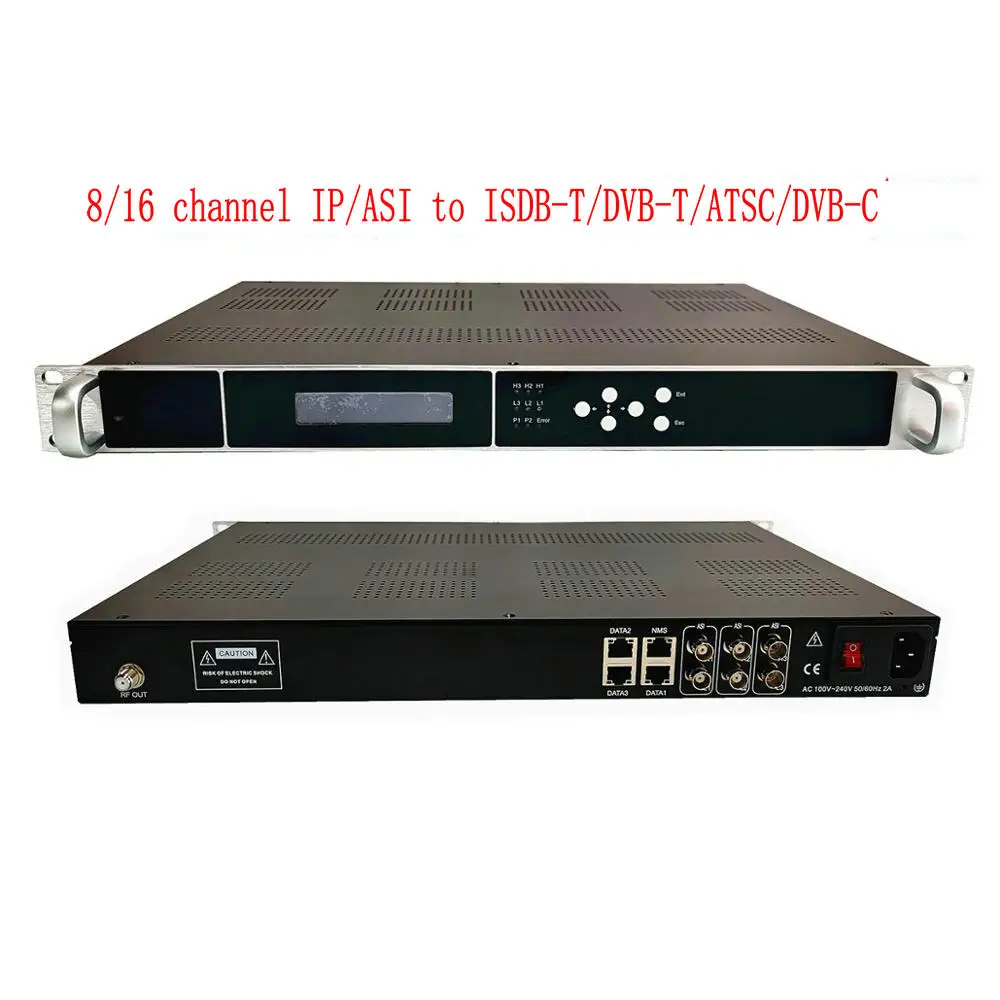 8/16-channel IP/ASI to ISDB-T modulator multicast RTP/UDP 16-частотный RF выход кабель TV front-end equipment |