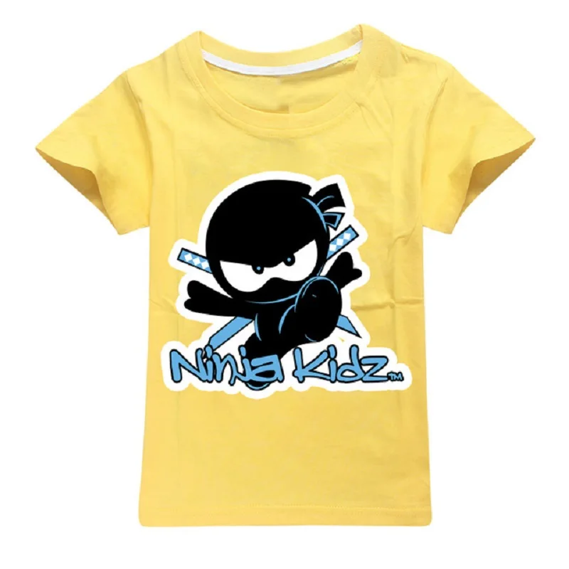 New Boys T Shirt Kids Summer NINJA KIDZ Printed T-shirt Teen Funny Harajuku Fashion Top Girls Clothing 100%Cotton Tee 2-16 Years