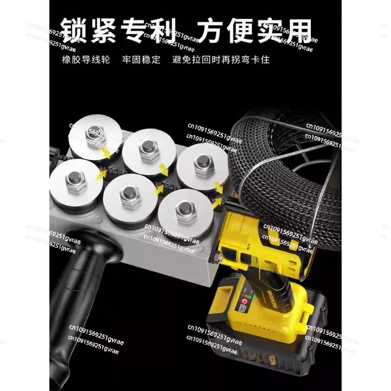 Máquina roscado batería litio 40 м/мин кабель acero electricista automático herramientas экстраción alambre oculto