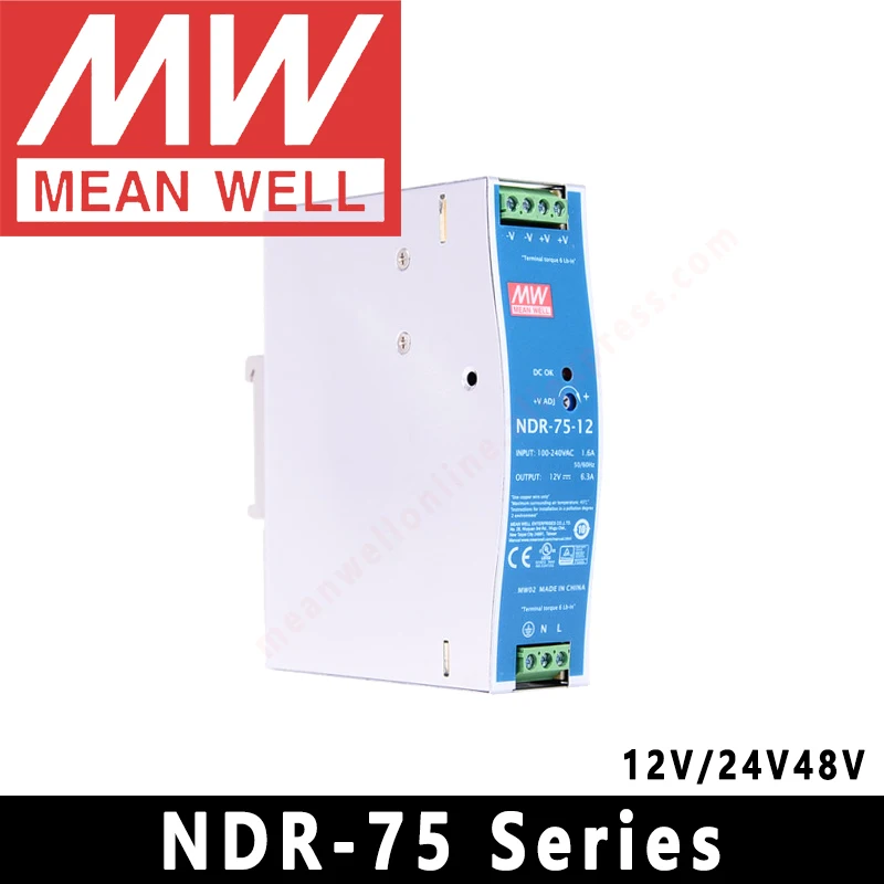 Адаптер источника питания Mean Well для DIN-рейки тонкий размер