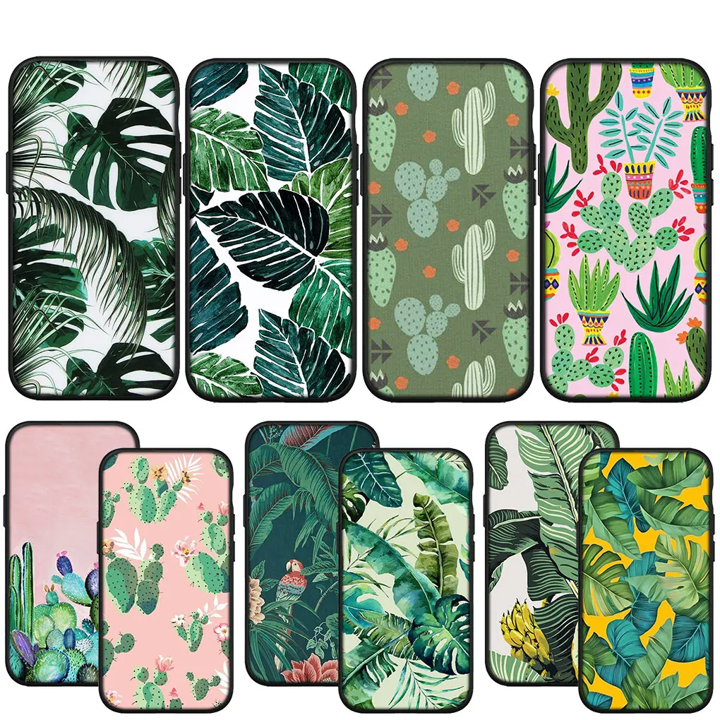 

Чехол для телефона с изображением листьев кактуса и растений, мягкий чехол для iPhone 14, 13, 12, Mini, 11 Pro, X, XR, XS, Max, 6, 7, 8 Plus +, SE 8 +, чехол