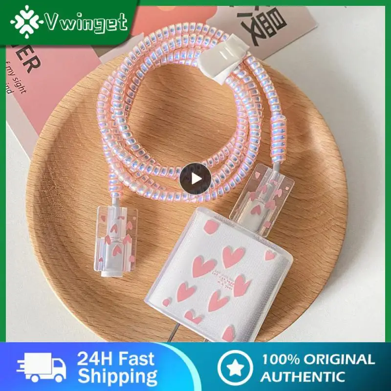 

Mobile Phone Charger Cover Cute Tpu Charger Head Protective Sleeve Portable Changeable Wire Protector For Apple Lightweight