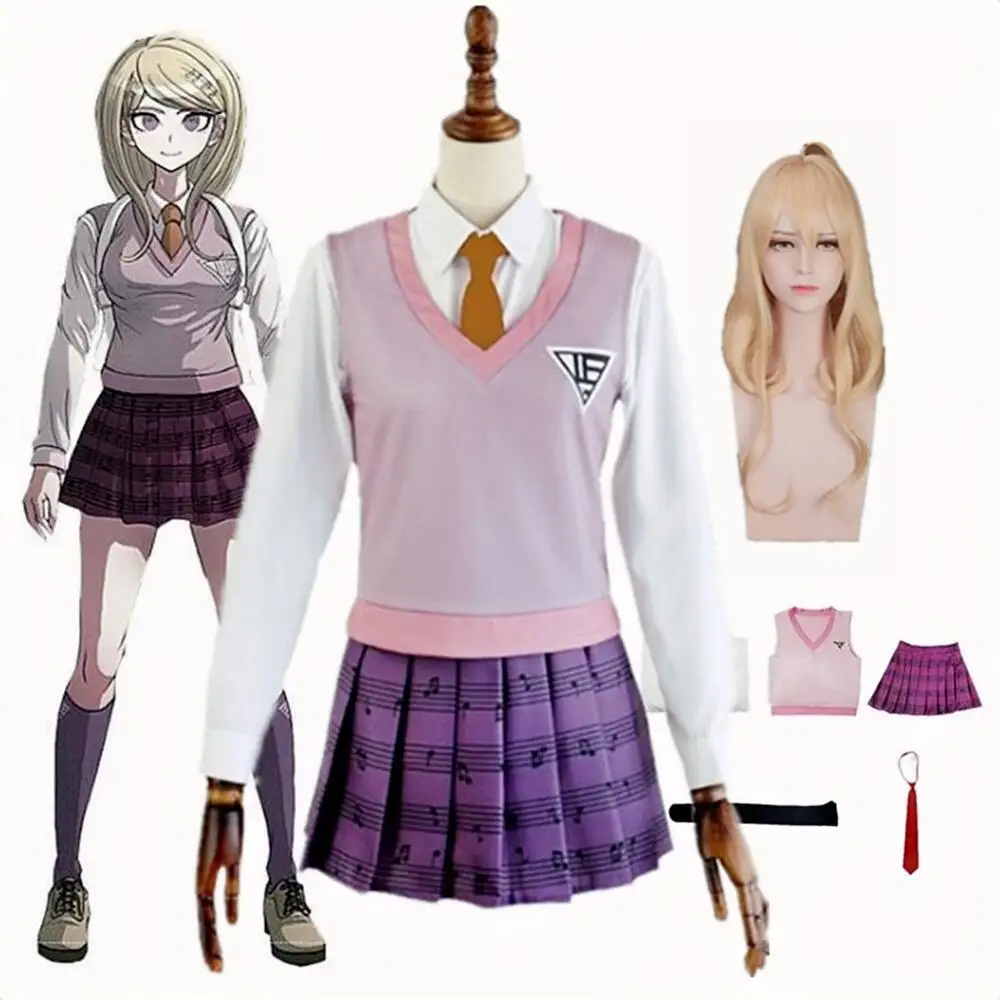 

Аниме Danganronpa V3 Kaede Akamatsu Косплей костюмы женские платья аниме рубашка жилет юбка носки девочка JK школьная форма новинка