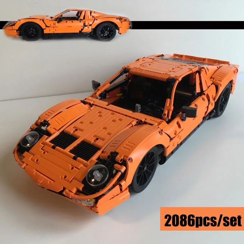 

2022 New Classic Sports Car Miura SV - 20001 B Hypercar Super Racing Car Model Building Block Brick Assembly Children Toy Gifts