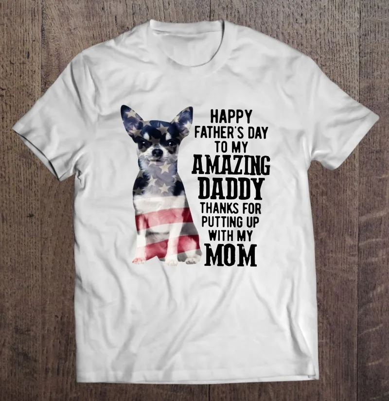 

Чихуахуа, собака, американский флаг, день счастливого отца, удивительный папа, спасибо за установку футболки, простая черная футболка для же...