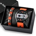 Наручные часы для мужчин, подарочный набор, модные повседневные кварцевые кожаные часы и браслет для мужчин, лучшие Оригинальные подарки, мужские часы