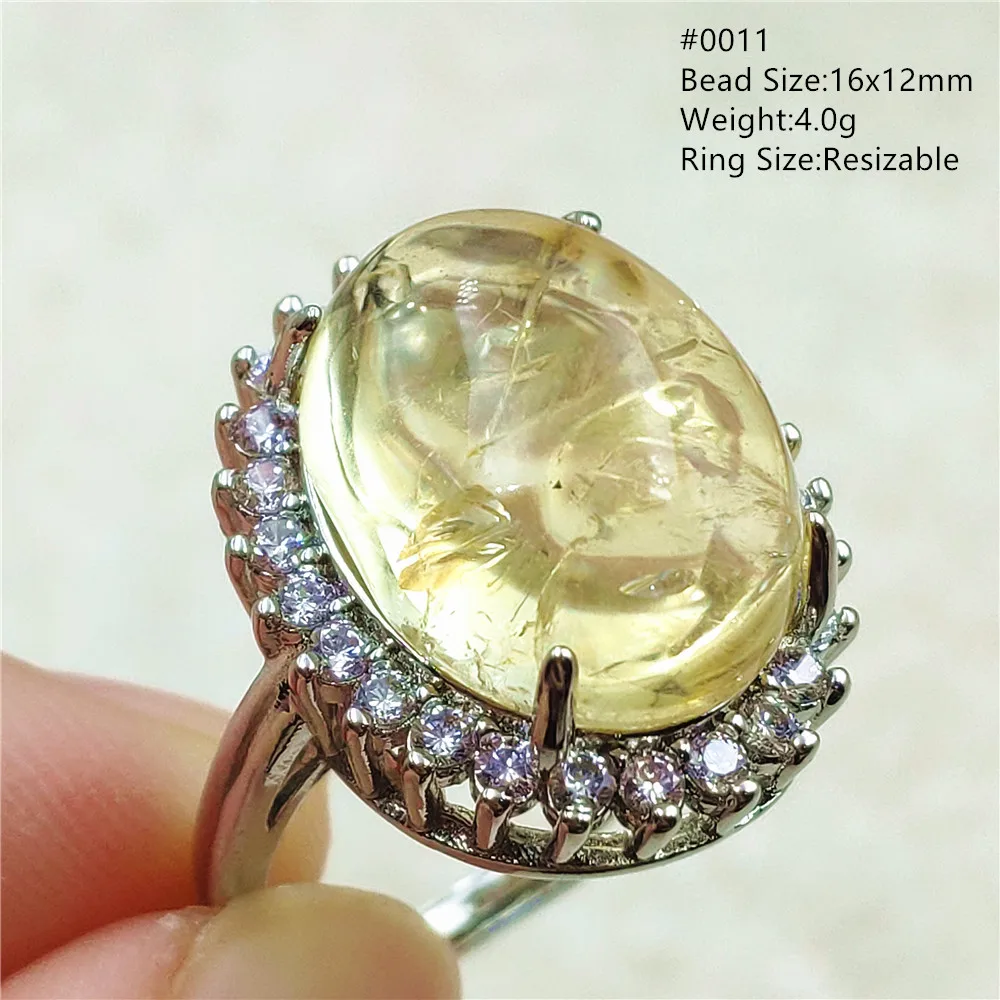 

Natural Yellow Citrine Quartz Adjustable Size Ring Woman Men 18x13mm Clear Cut Faceted Bead 925 Silver Wealthy Stone AAAAA
