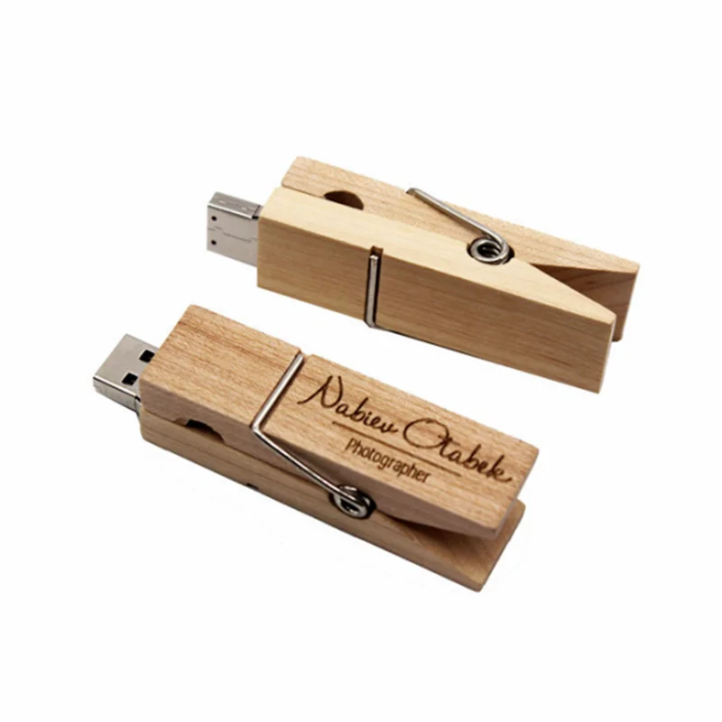 

2023 New Free Custom Name LOGO Maple Clamp Model USB2.0 Flash Drive 4GB 8GB 16GB 32GB 64GB Memory Stick