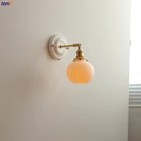 iwhd copper arm led wall sconce lamp beside white ceramic bedroom bathroom mirror stair light applique murale luminaria led