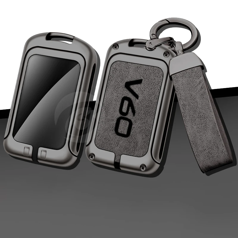 

Zinc Alloy Leather Car Remote Key Case Cover for Volvo V60 Custom Logo Protector Shell KeyChain Interior Accessories Keyless