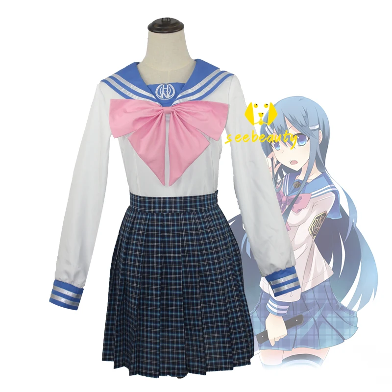 

Cosplay Costume Dangan Ronpa School Girl Uniform Anime Danganronpa Maizono SayakaWomen Skirt Set Halloween Party Carnival Dress