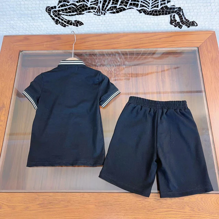 

Boys Clothes Summer 2023 New Fashion Kids Short Sleeve Sets Cartoon Tops+black Short 2pc Children's Clothing Baby Boy Suit
