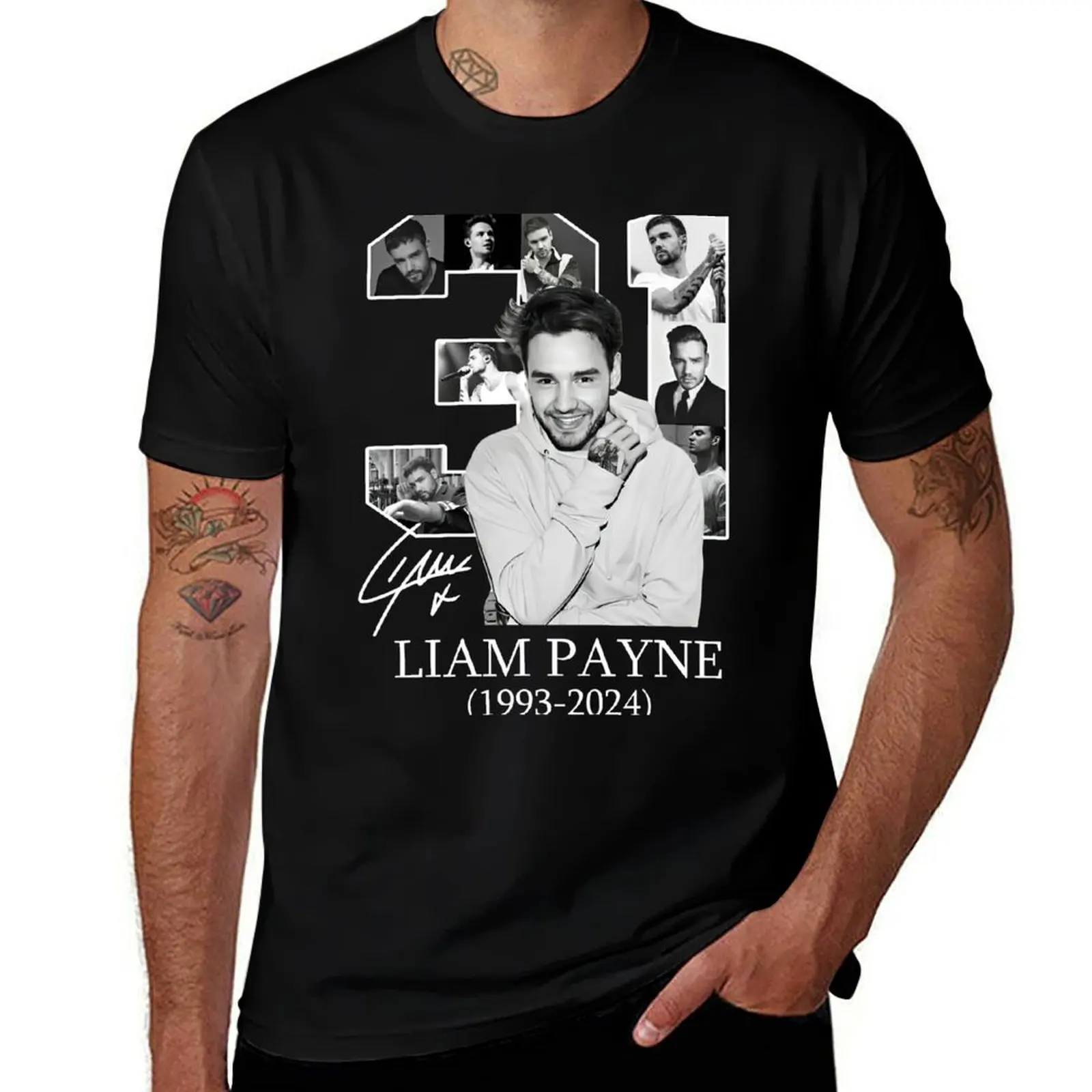 Фото Футболка Liam Payne Thank You For The Memories, повседневная, в уличном стиле, с коротким рукавом. №1