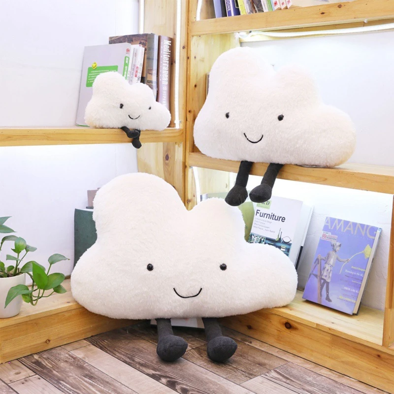 

25/50cm Cloud Plush Pillows Cartoon Throw Pillow for Desk Decoration Emotion Appease Non-Deform Office Ornament Car Accs